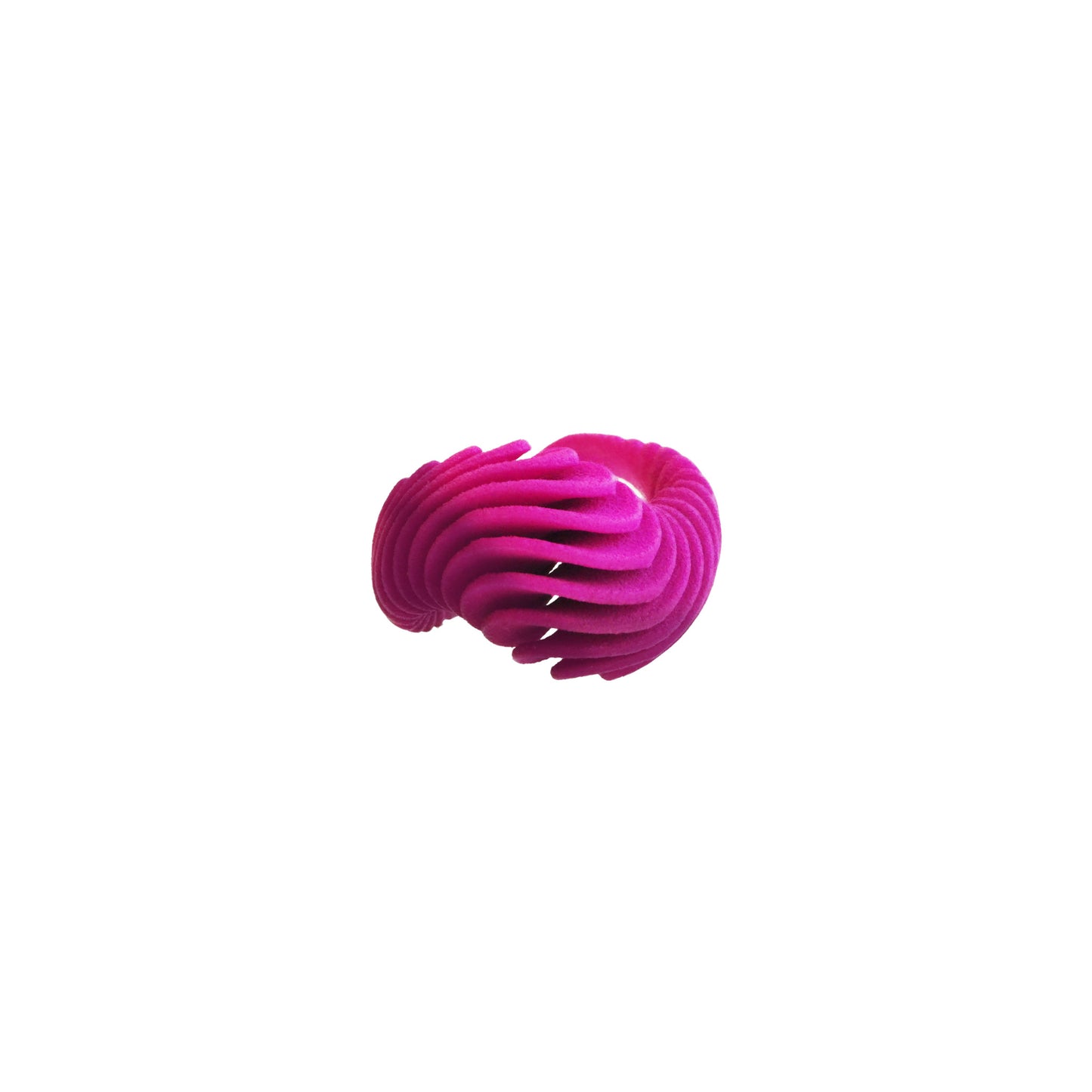 Pink gradient statement 3D printed nylon ring on a white background by Phase Jewellery
