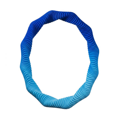 Blue gradient 3D printed collar necklace with wave form pattern by Phase Jewellery